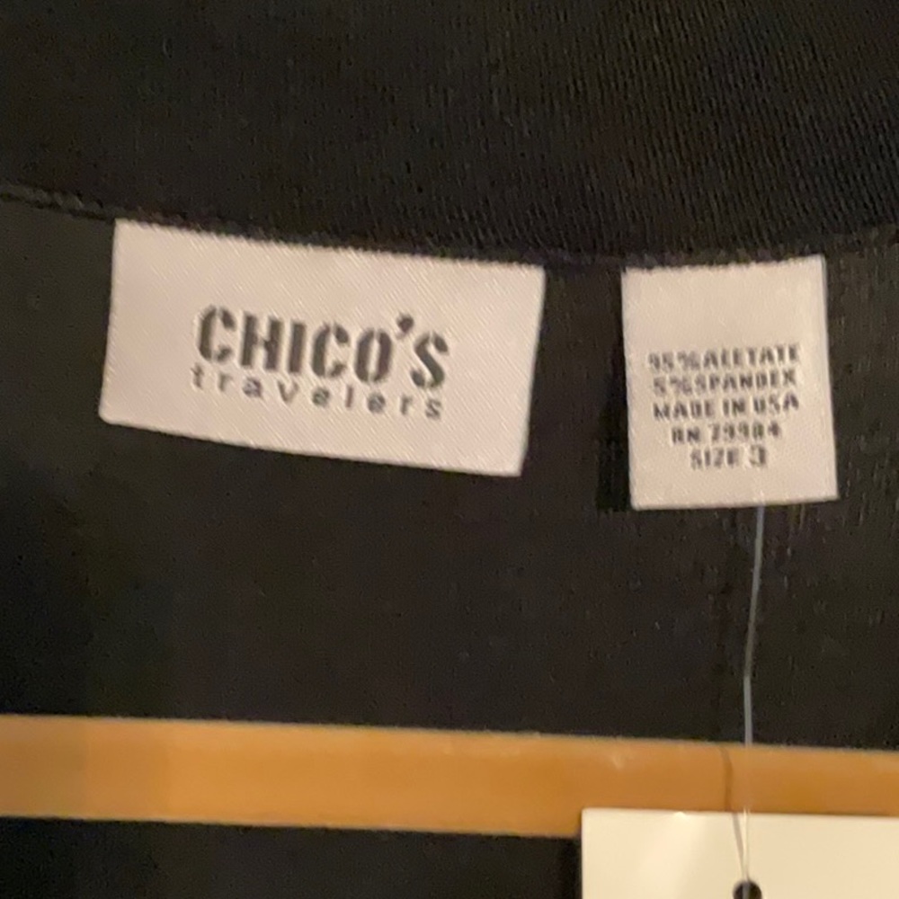 NWT Chico’s Travelers Polo shirt size 3. Black